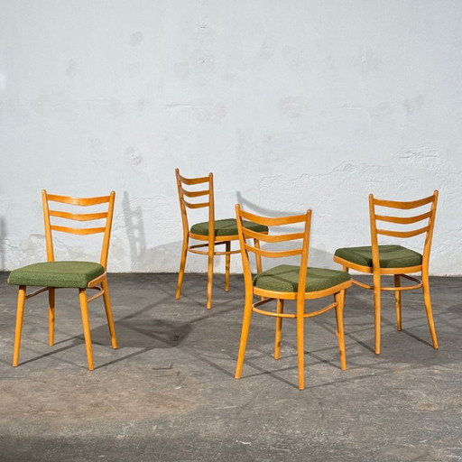Set van 4 Tsjechoslowaakse Eetkamerstoelen, toegeschreven aan Interier Praha, jaren 60
