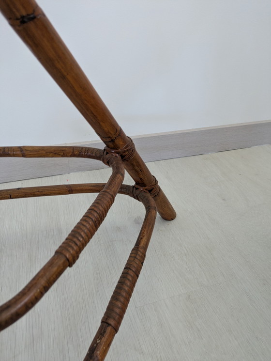 Image 1 of Salon en bambou - Fauteuils, table basse et porte-manteau - Vintage