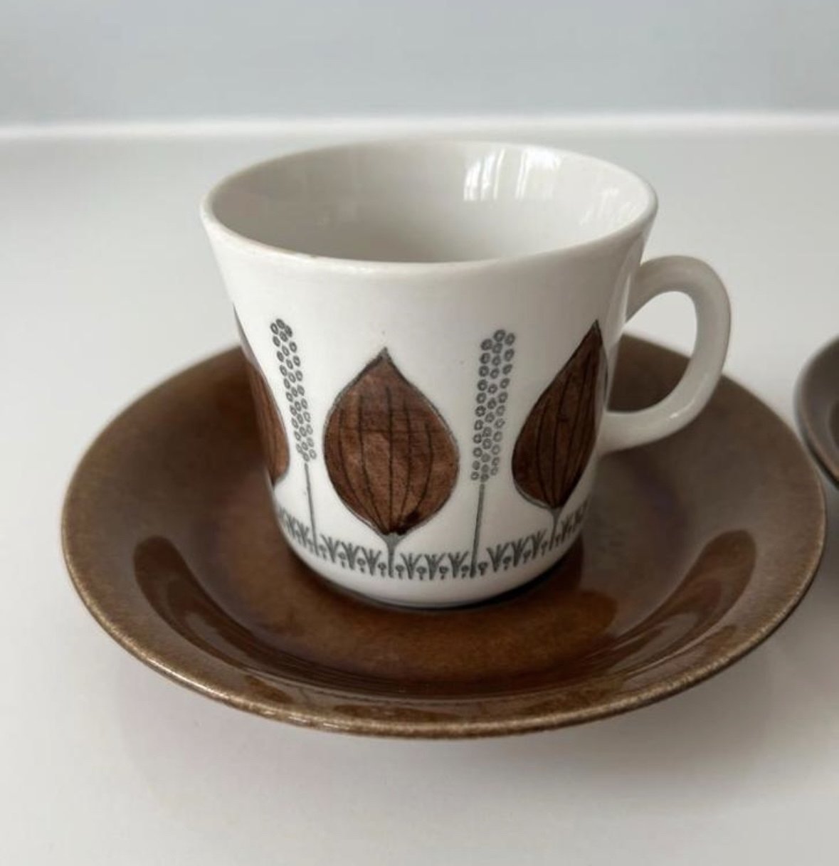 5x Upsala Ekeby Gefle Groblad cup and saucer vintage rare
