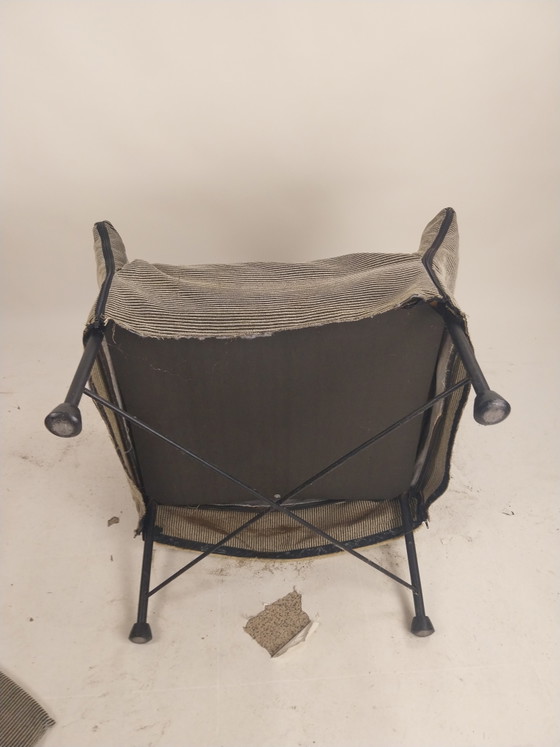 1 X Montis Charly Armchair in Grey Mélange Fabric 1980s – Metal, Textile, Vintage (photo 8 of 10)