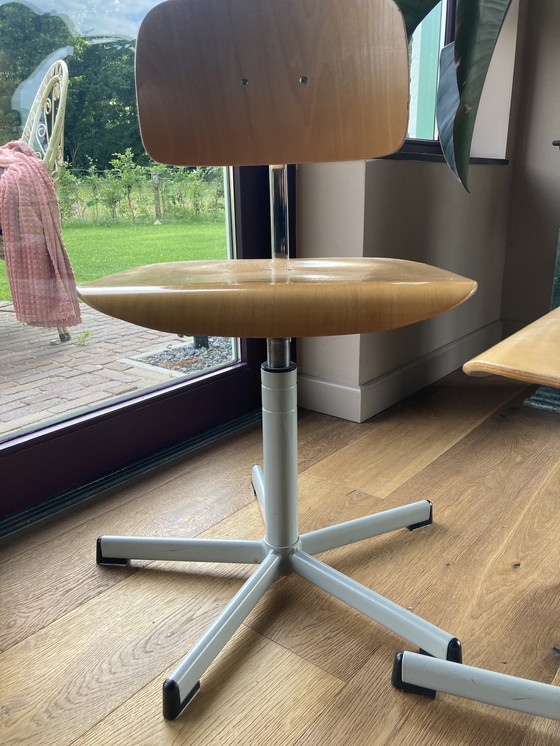 Image 1 of 2x vintage atelierstoel bureau stoel industrieel 