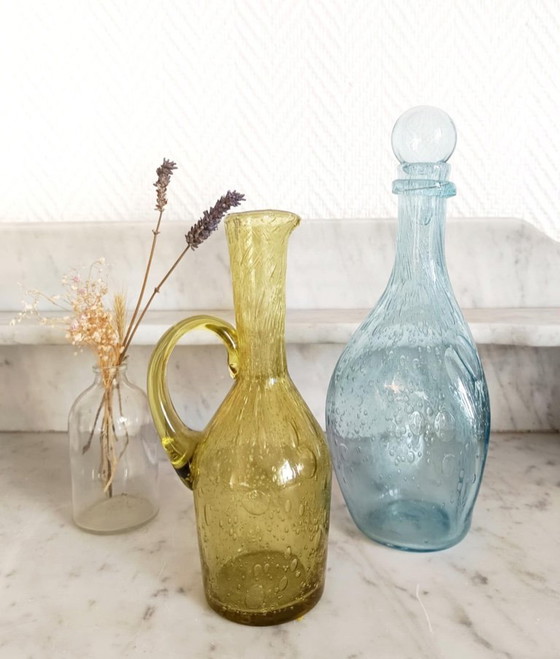 Image 1 of 2 caraffe in vetro a bolle stile Biot