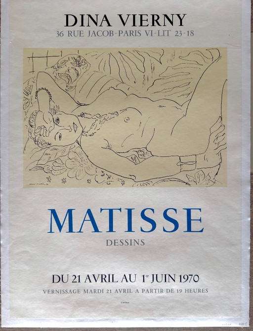 Henri Matisse – Original Poster 1970 – Galerie Dina Vierny – Zeichnungen – Mourlot – Kaschiertes Poster