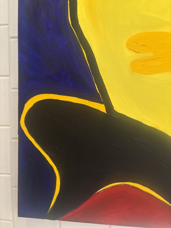 Image 1 of Peinture à l'huile abstraite "deux visages