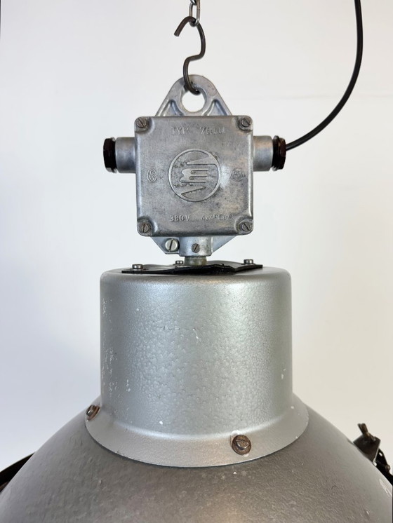 Image 1 of Industrial Grey Hammer Paint Pendant Lamp from Elektrosvit, 1960s