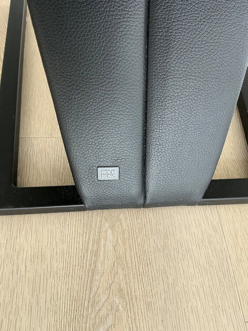 4 Rolf Benz Design Stoelen Zwart – eetkamerstoelen, Leather, Metal (photo 2 of 6)