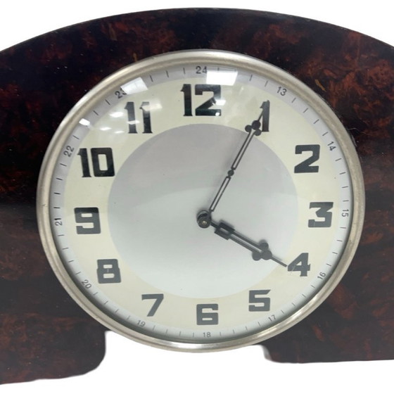Image 1 of Antiguo reloj de repisa de madera Art Déco, Alemania, década de 1930