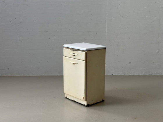 Image 1 of Industrial steel sheet chest of drawers by R. Daurat, France, 1950s