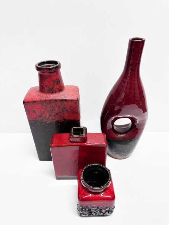 Image 1 of Set of four modernist ceramic vases. Germany, 1960s and 1970s.
