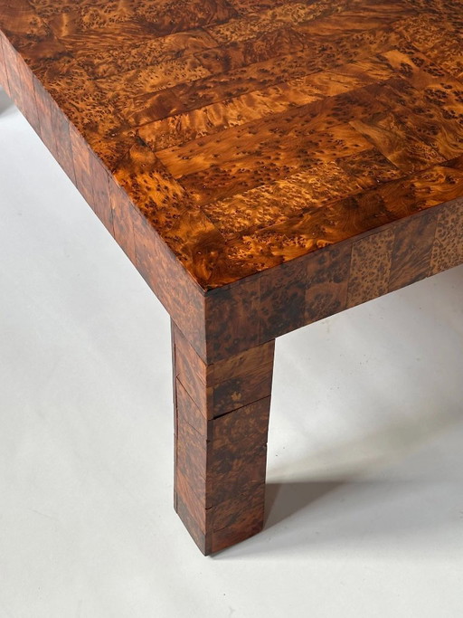 Low Table in Patchwork Elmwood Burl, Large Format. Belgium, late 1990s – salontafels (photo 2 of 10)