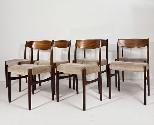 7x Chaises de salle à manger vintage Mid Century