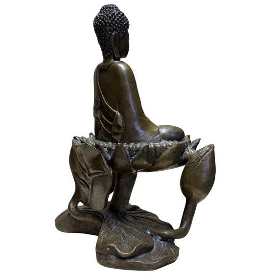 Buda de Bronce Macizo sobre Base de Loto – Principios del Siglo XX – Símbolo de Tranquilidad y Equilibrio (photo 4 of 10)