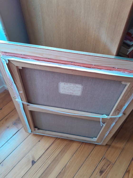 Image 1 of Retrato al óleo de un monje con un vestido rústico sobre un fondo marrón