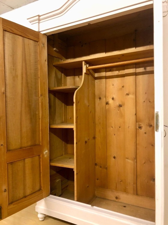 Image 1 of Country-style wardrobe, Art Nouveau wardrobe, softwood wardrobe circa 1900 in delicate pink / shabby chic.