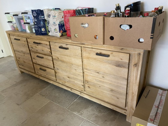 Image 1 of Solid Acacia Sideboard (230x47x85) (3 drawers, 3 doors)