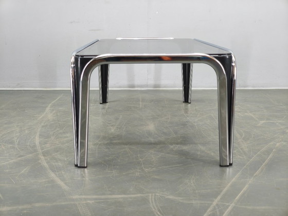 Image 1 of Italian Chrome and Smoked Glass Coffee Table, 1970s
