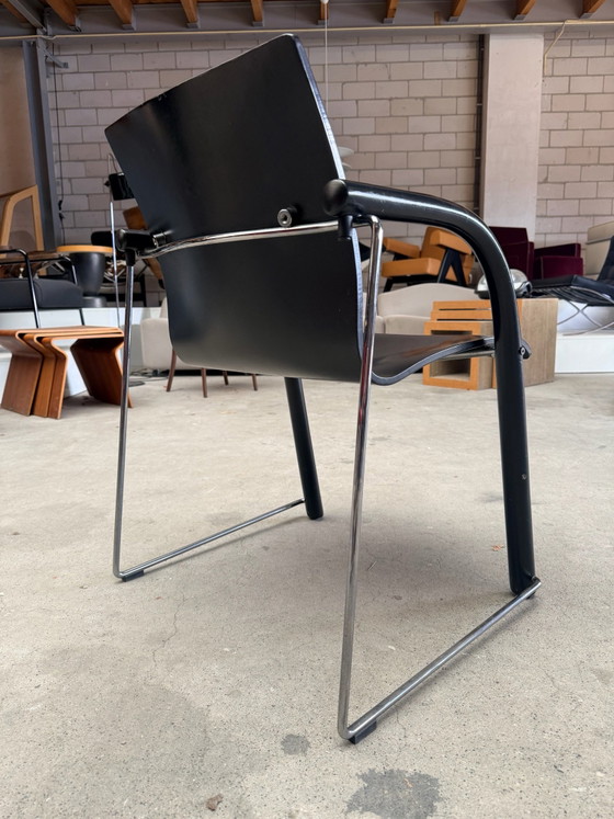 Set of 4 Thonet S320, Wulf Schneider & Ulrich Böhme (set price), Dining chairs, Metal, Wood, Black (photo 10 of 15)