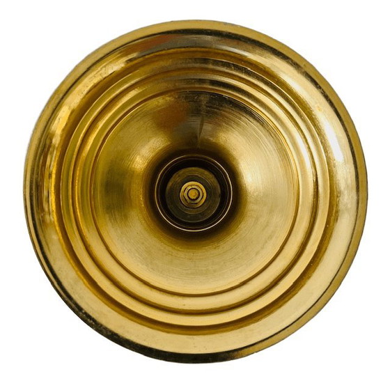 Image 1 of Bomboniera d'epoca in cristallo su base in ottone dorato 1950