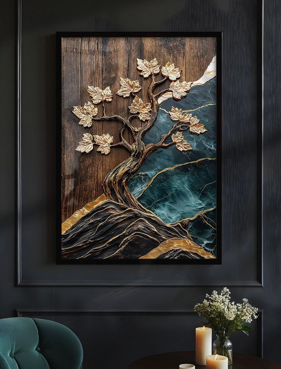 Image 1 of Œuvre en verre acrylique | 200 x 140 cm | Depthwave n° 1 (Ori, 1983)