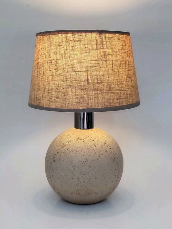 Image 1 of travertine table lamp Italy 1970s