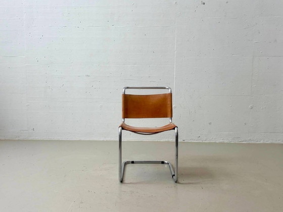Fauteuil cantilever recouvert d'un magnifique cuir cognac – Leather (photo 6 of 17)