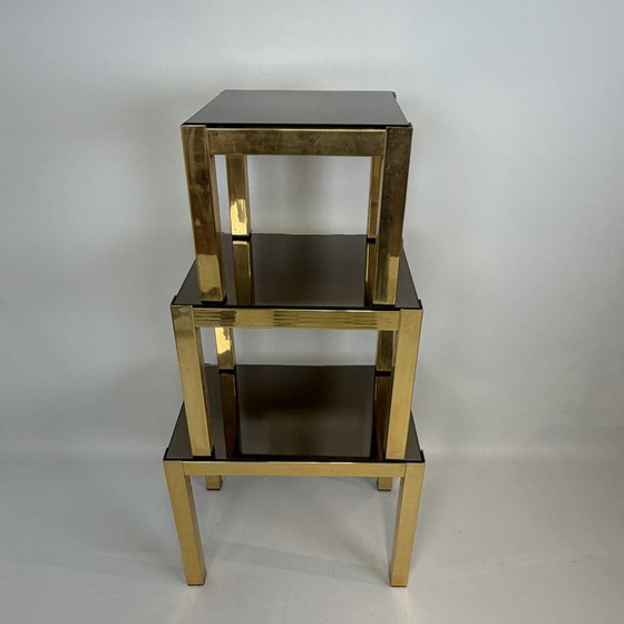 Ensemble de 3 tables gigognes par Belgo Chrom – Tables d'appoint, Hollywood Regency (photo 20 of 21)