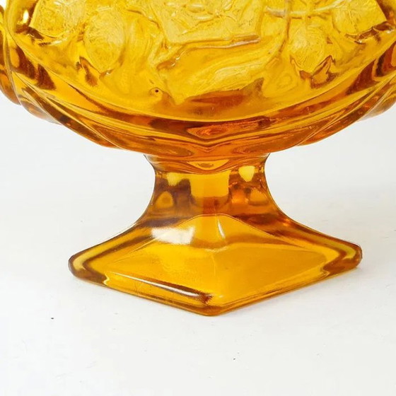 Jardiniere Art Déco di Hortensja, Polonia, anni '50, Ciotole, Vetro, Arancione (foto 2 di 11)