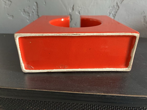 Vaso in ceramica arancione Sele Arte Nove, Italia, anni '70, Vasi, 1970 (foto 6 di 6)
