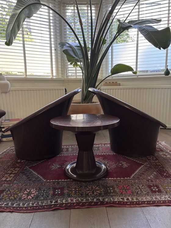 Image 1 of Fauteuil lounge et table d'appoint Skopa par Ole Gjerlov Knudsen & Torben Lind pour IKEA, années 1970