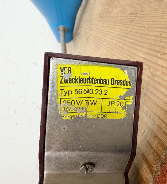 Image 1 of Lámpara de mesa industrial alemana azul de Reif Dresden, década de 1960