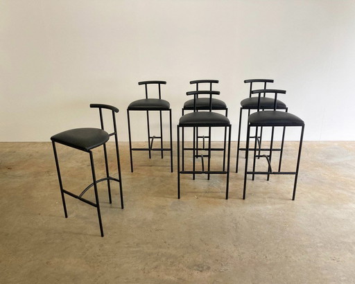 6x Bieffeplast Tokio design barkrukken door Rodney Kinsman Italië