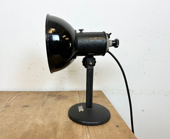 Image 1 of Vintage Black Enamel Table Photo Lamp, 1950s
