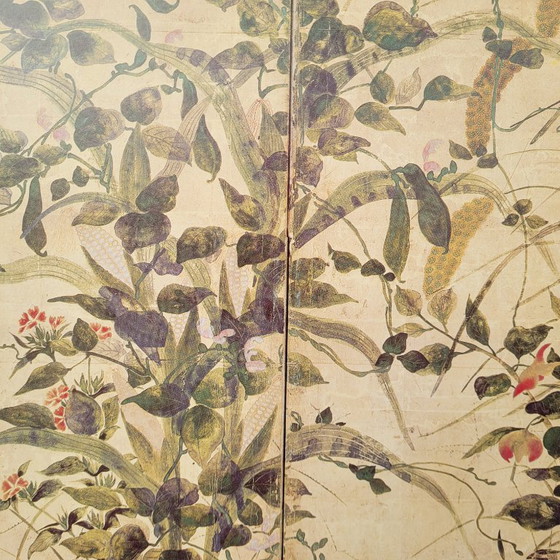 Image 1 of Afdruk op papier, fragment van “Zomer- en herfstbloemen”, Tawaraya Sōtatsu, Rimpa-school, jaren 90 - Japan