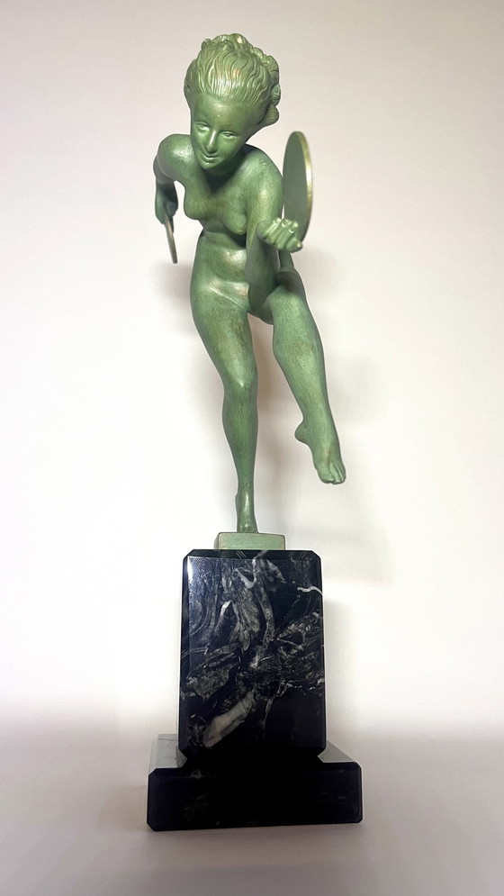 Image 1 of Beautiful Art Deco Statue , Signed (Derrene) , Max Le Verrier