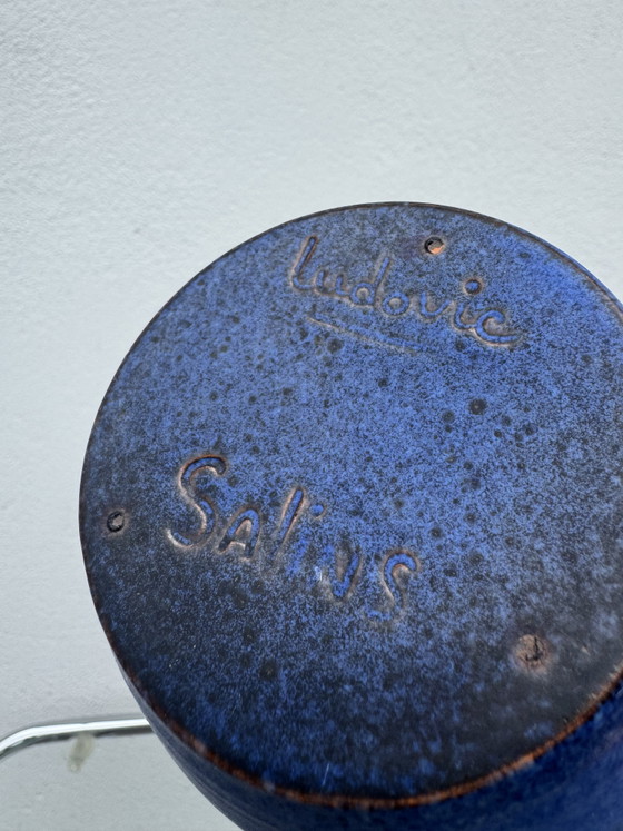 Image 1 of Vaso in ceramica vintage con sfumatura blu