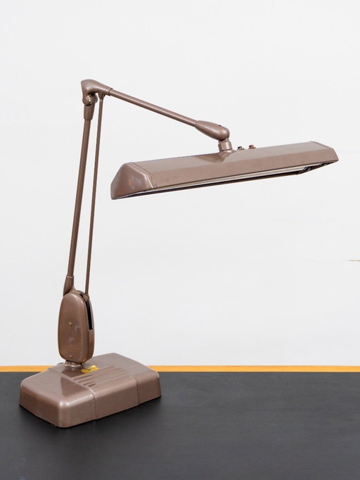 Dazor 2324 Industrial Desk Drafting Architect Work Articulating Lamp, 1950s