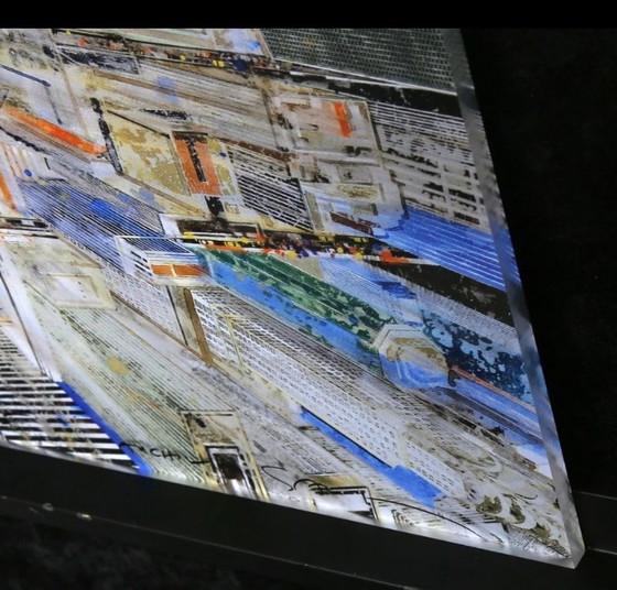 Image 1 of Gottfried Salzmann: "Manhattan Crossroads." UV print on plexiglass. Hand-signed, limited edition.
