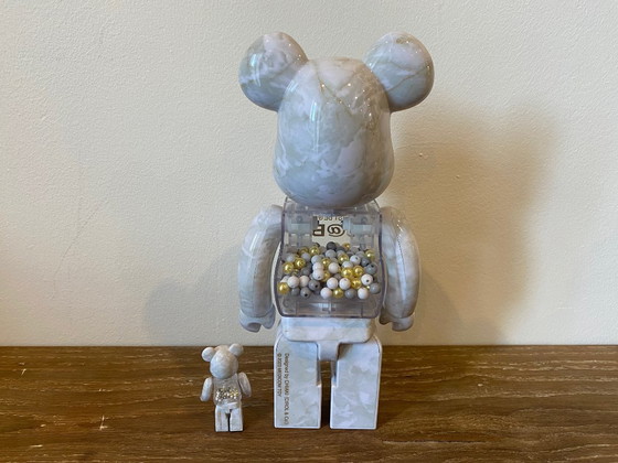Image 1 of Bearbrick My First Baby by CHIAKI Marble version 400% + 100% MEDICOM toys 2023