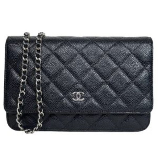 Portafoglio Chanel con catena in caviale