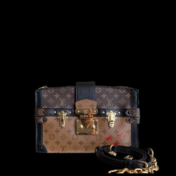 Image 1 of LOUIS VUITTON TRUNK CLUTCH - MONOGRAM CANVAS REVERSE BROWN GOLD HARDWARE