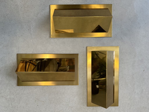 3x vintage sconces - brass - LIRO