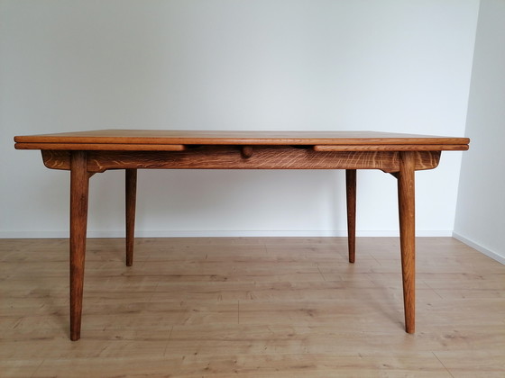 Image 1 of Hans J. Wegner, dining table AT-312 oak for Andreas Tuck, extendable up to 2.4 m