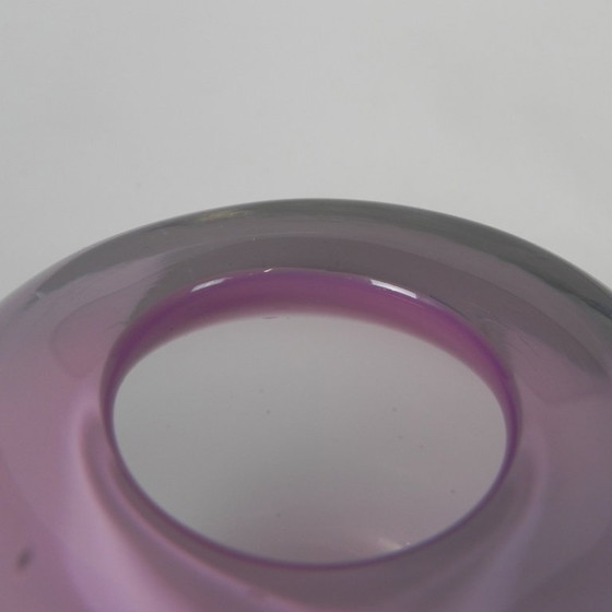 Thick-walled vintage vase, probably Severin Brorby, 1970s, Glass, Purple (photo 7 of 9)