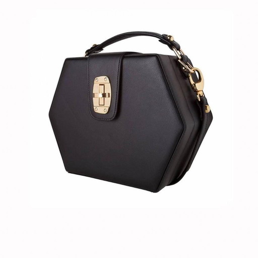 Borsa Charlee di Bordon, in pelle nera.