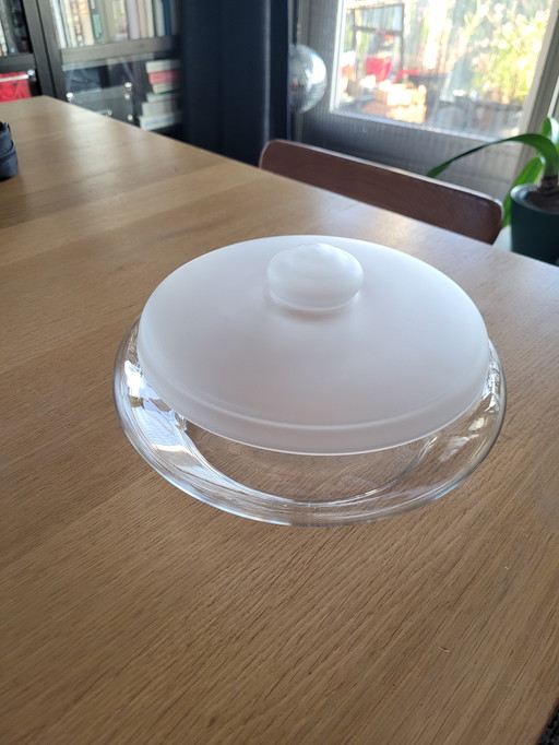 Vintage Glas Kekstablett Leerdam