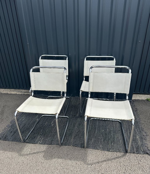 Mart Stam S 33 Chairs – eetkamerstoelen, Chrome, Leather (photo 2 of 24)