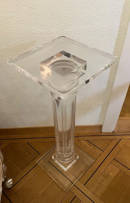 Table colonne en plexiglas années 90