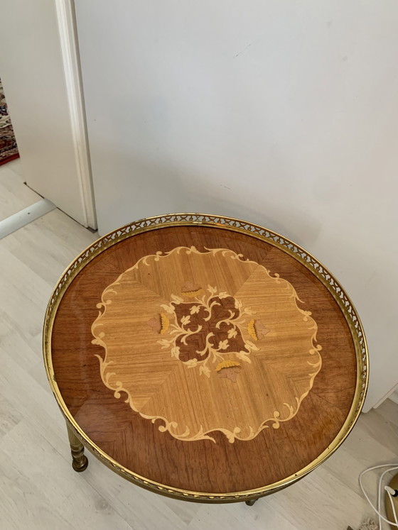 Hollywood Regency inlaid brass side table on casters, 1960s/70s – Bar carts, Metal (photo 8 of 11)