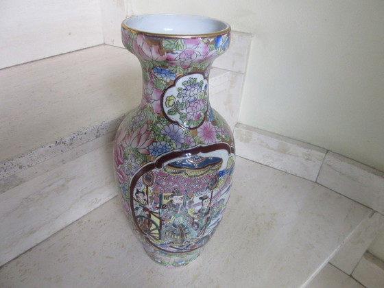 Large Chinese Vase Signed, Also With "Made In China" Label, 31 Cm Tall – Ceramic, Porcelain (photo 4 of 13)
