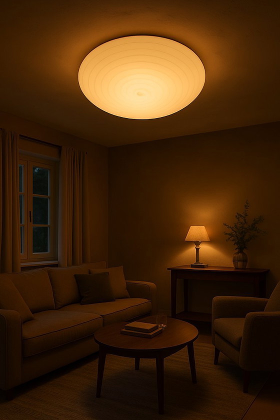 Image 1 of Vintage Italiaanse Murano glazen plafoniera plafondlamp groot